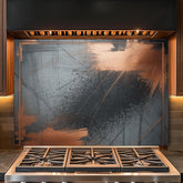 Industrial Rust Effect Glass Backsplash: Tempered Kitchen Decor