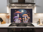 Mushroom Tempered Glass Kitchen Backsplash Tile: Heat & Scratch Resistant