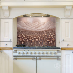 Stylized Bas-Relief Glass Backsplash