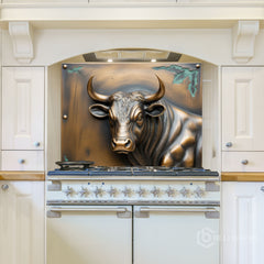 Embossed Bronze Glass Backsplash