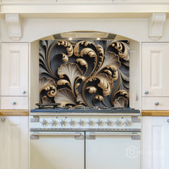 Abstract Baroque Glass Panel
