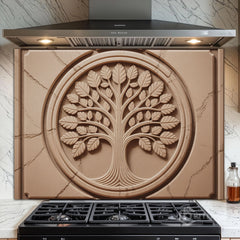 Full-Bleed Tree of Life Sandstone Medallion - Bellissimo