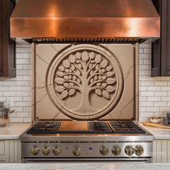 Full-Bleed Tree of Life Sandstone Medallion - Bellissimo