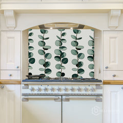 Eucalyptus Repeat Pattern Glass Backsplash Design