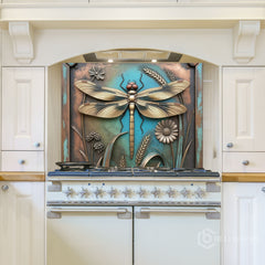 Artistic Metal Relief Custom Glass Wall Panel