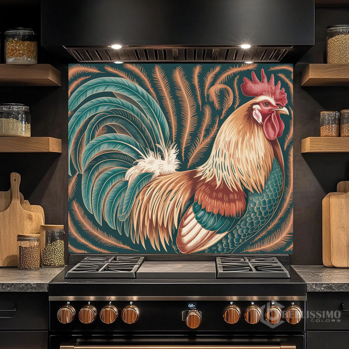 Full-Bleed Illustrative Portrait Glass Kitchen Backsplash
