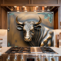 Embossed Bronze Glass Backsplash