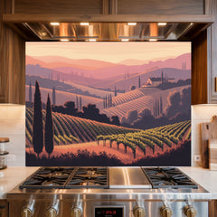 Romantic Landscape Glass Backsplash