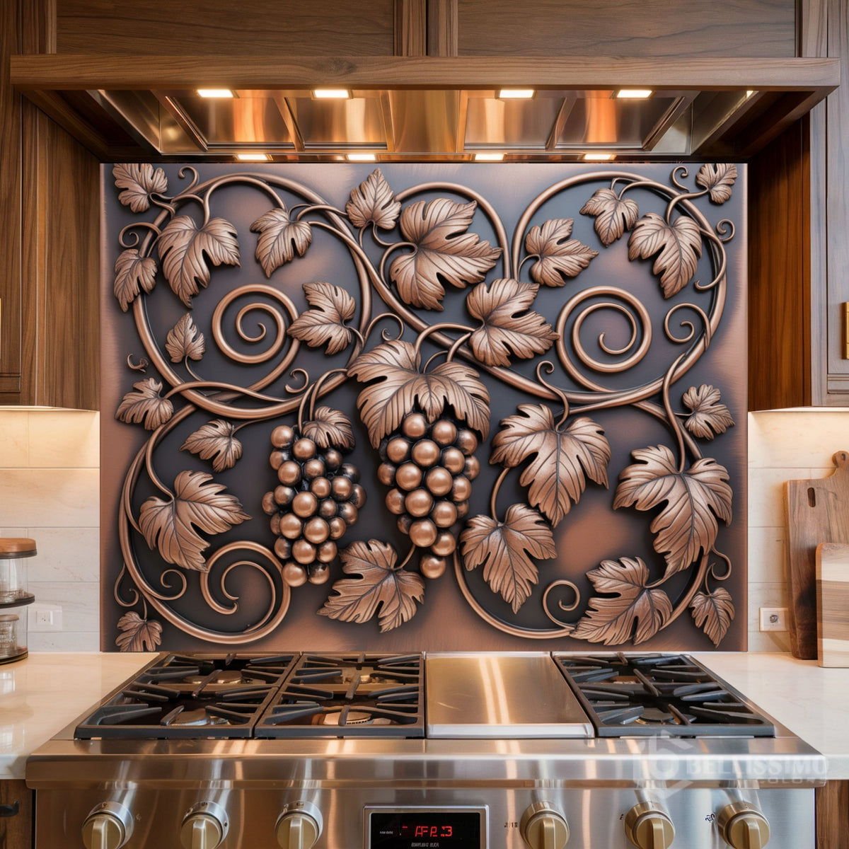 Ornamental Bas-Relief Glass Backsplash