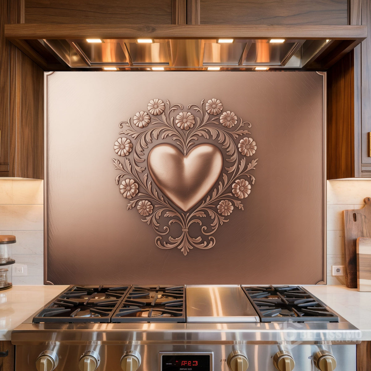 Decorative Bronze Plaque Glass Backsplash