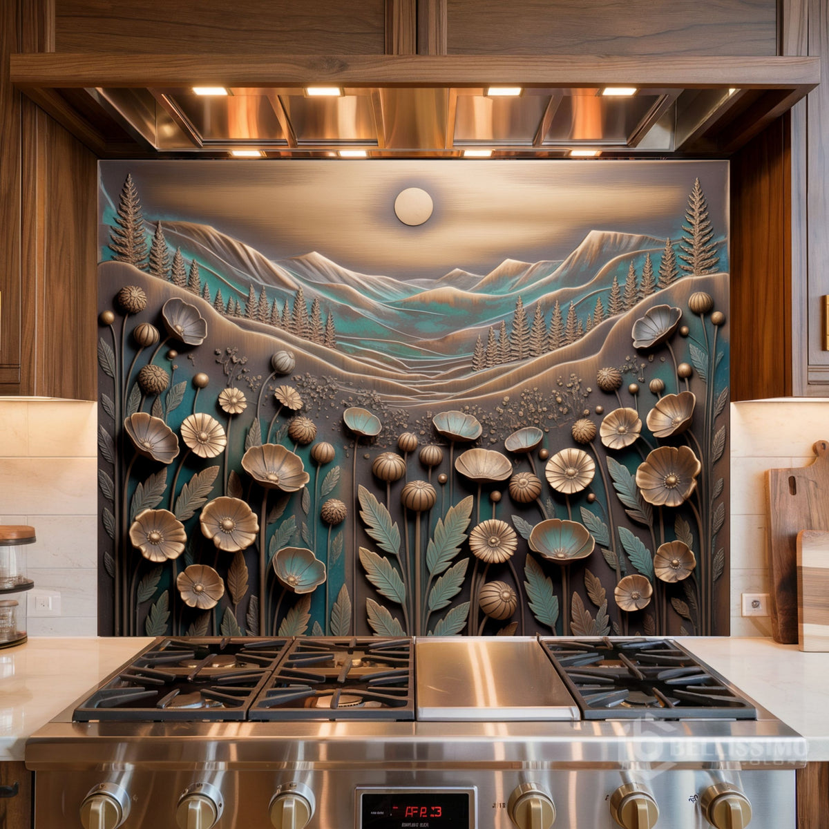 Bronze Decorative Glass Backsplash