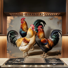 Rustic Trio Glass Backsplash Design