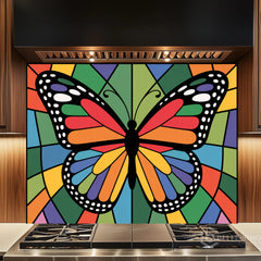 Colorful Butterfly Stained Glass Wall Art Panel