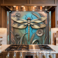 Artistic Metal Relief Custom Glass Wall Panel