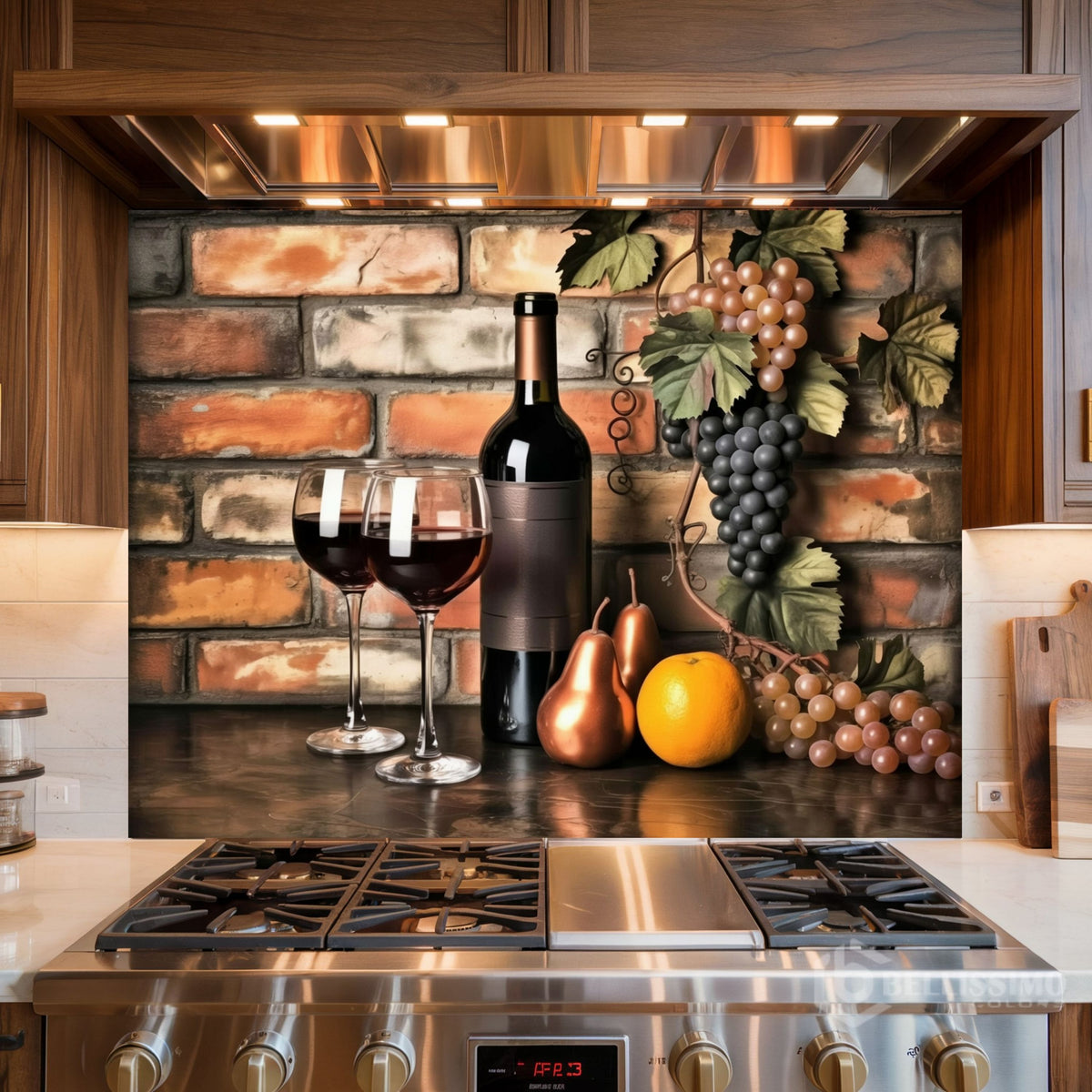 Dark Brown Wine Bottle Glass Backsplash Design