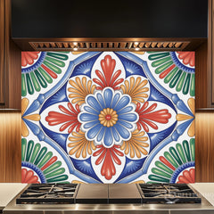 Hand-Painted Talavera Glass Backsplash