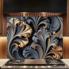 Baroque-Inspired Abstract Glass Panel