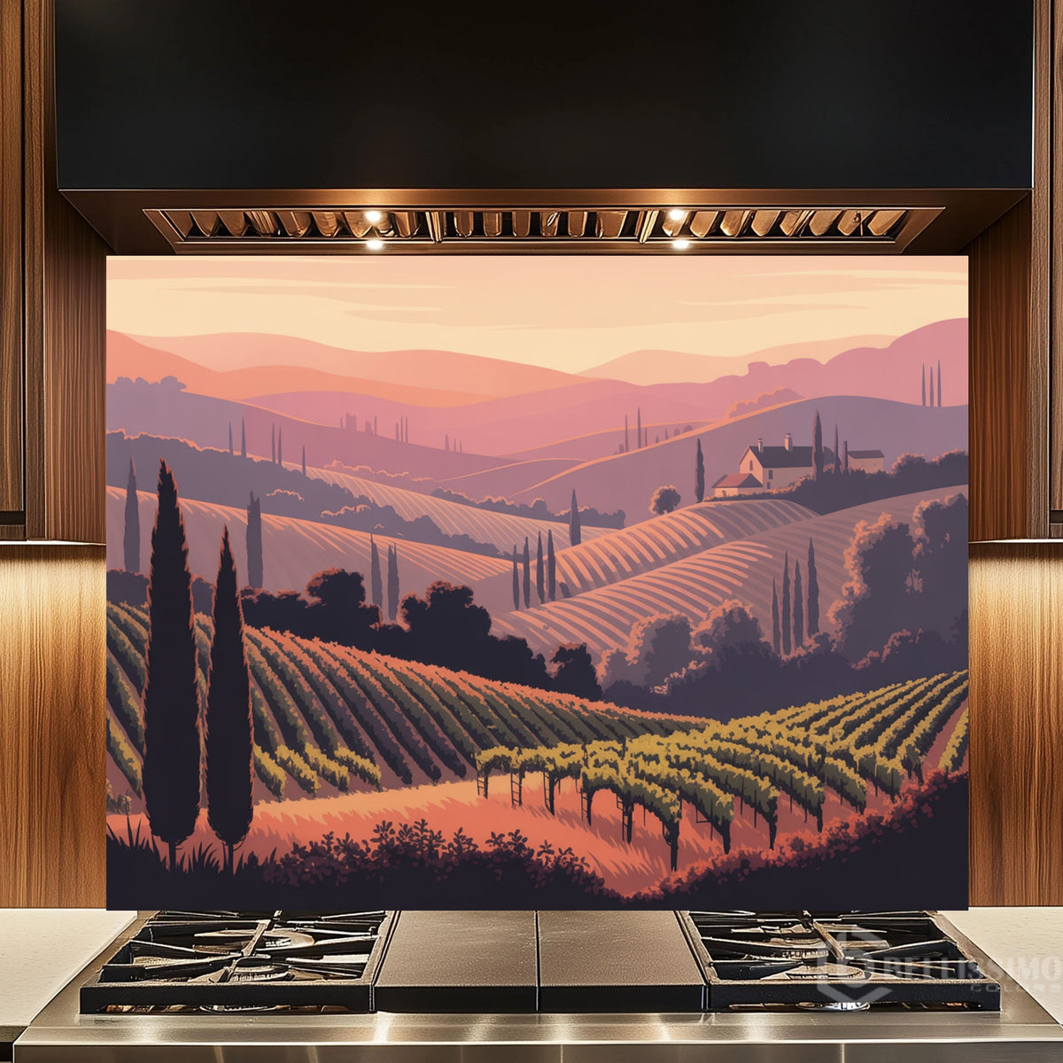 Romantic Landscape Glass Backsplash