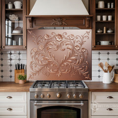 Victorian Embossed Glass Backsplash