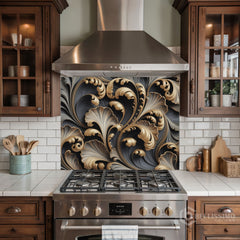 Abstract Baroque Glass Panel