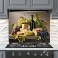 Vineyard Still Life Glass Backsplash