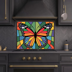 Colorful Butterfly Stained Glass Wall Art Panel