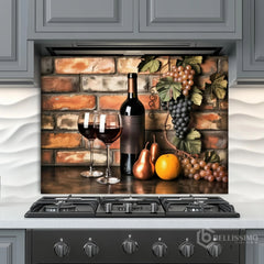 Dark Brown Wine Bottle Glass Backsplash Design