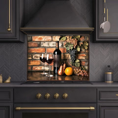Dark Brown Wine Bottle Glass Backsplash Design