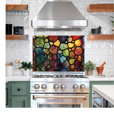 Abstract kitchen glass backsplash Tempered Glass, Stove Backsplash, for sink, Kitchen Decor, Stove Back Cover, Stove Top Cover, Kitchen art, Gift for mom, Kitchen wall decor, Backsplash Decals