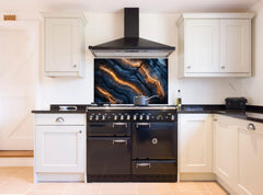 Tempered Glass Stove Backsplash: Modern Kitchen Wall Art