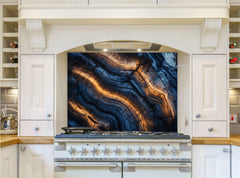Tempered Glass Stove Backsplash: Modern Kitchen Wall Art