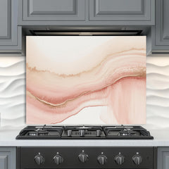 Abstract Marble Glass Kitchen Backsplash: Tempered Glass Panel