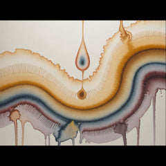 Watercolor Wave Glass Kitchen Backsplash: Earth Tones Tempered Glass Decor