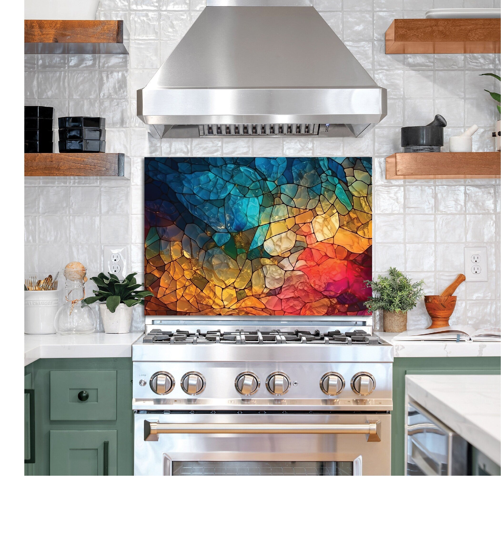 Abstract kitchen glass backsplash Tempered Glass, Stove Backsplash, for sink, Kitchen Decor, Stove Back Cover, Stove Top Cover, Kitchen art, Gift for mom, Kitchen wall decor, Backsplash Decals