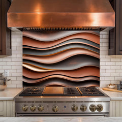Industrial Rust Effect Glass Backsplash: Tempered Kitchen Decor