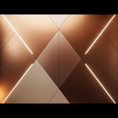 Geometric Copper Glass Backsplash: Modern Kitchen Wall Panel, Tempered Sleek Design