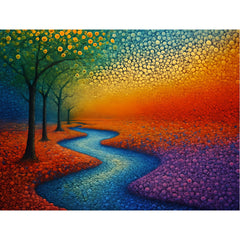 Rainbow Forest Glass Kitchen Backsplash: Tempered Glass Panel