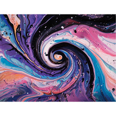 Cosmic Swirl Tempered Glass Kitchen Backsplash: Vivid Galaxy Art