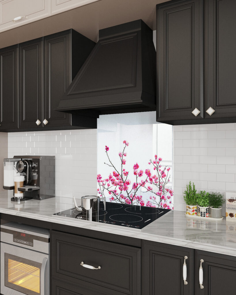Stove Glass Backsplash   Floral Images