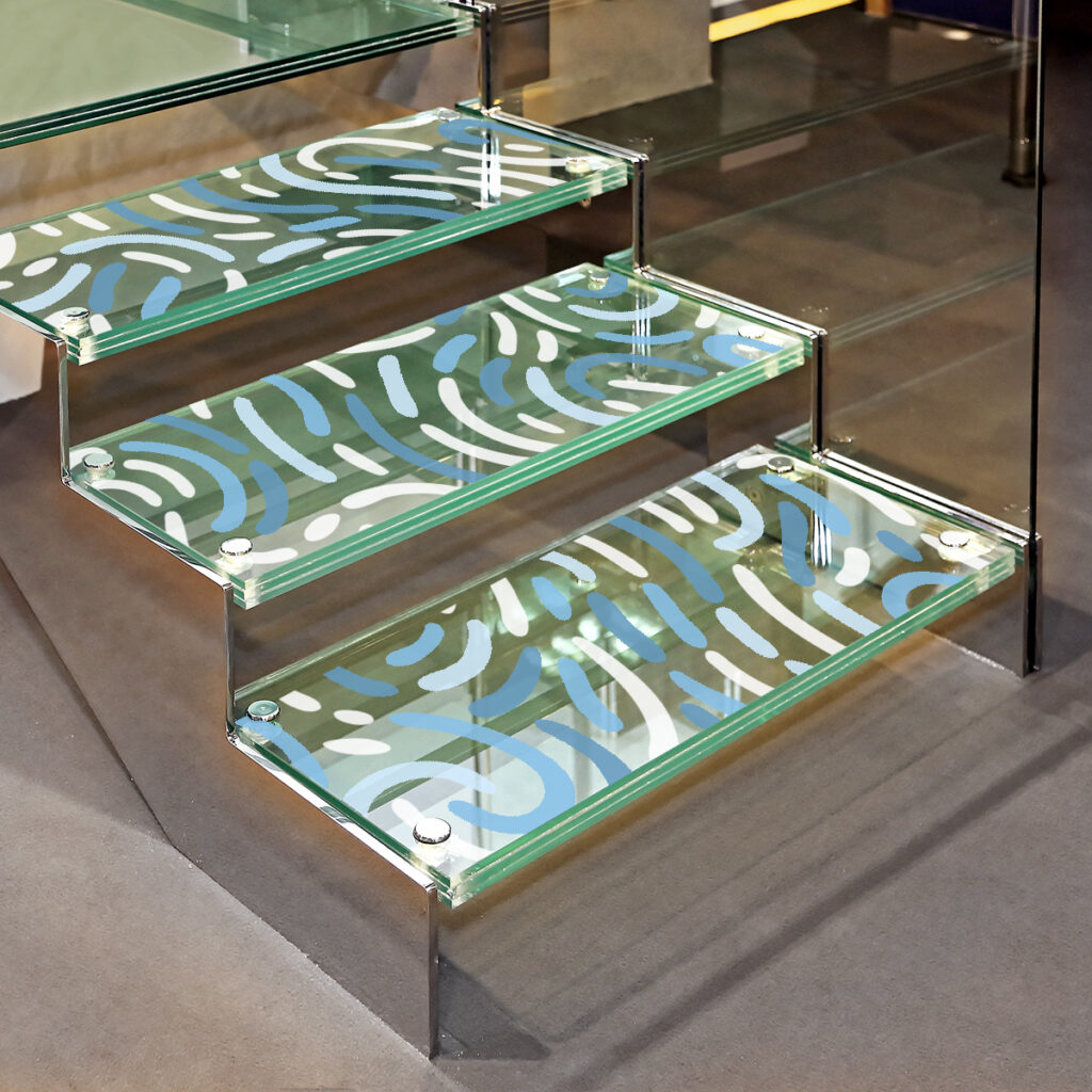 Decorative glass steps