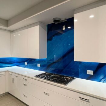 BLUE - After, Glass Kitchen Backsplash