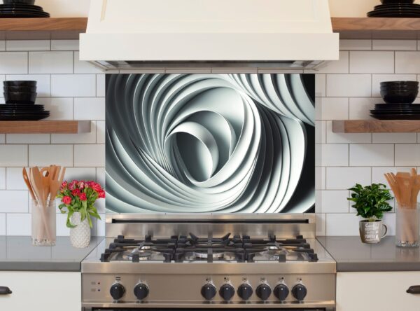 Abstract paper circle design kitchen 5/32″ glass backsplash - Image 5