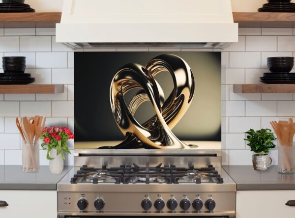 Silver metal heart 5/32″ kitchen glass backsplash - Image 6