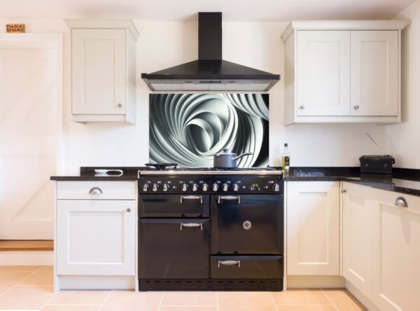 Abstract paper circle design kitchen 5/32″ glass backsplash - Image 8