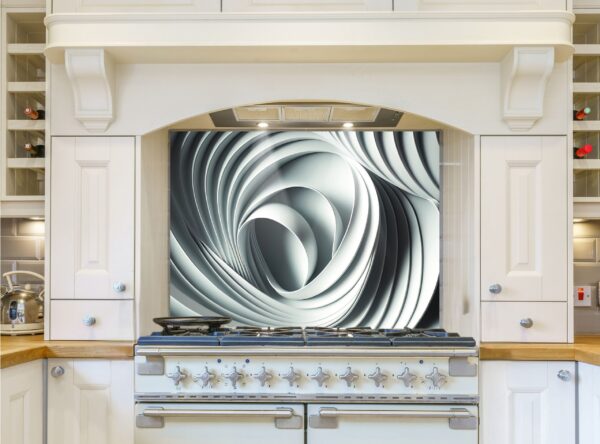 Abstract paper circle design kitchen 5/32″ glass backsplash