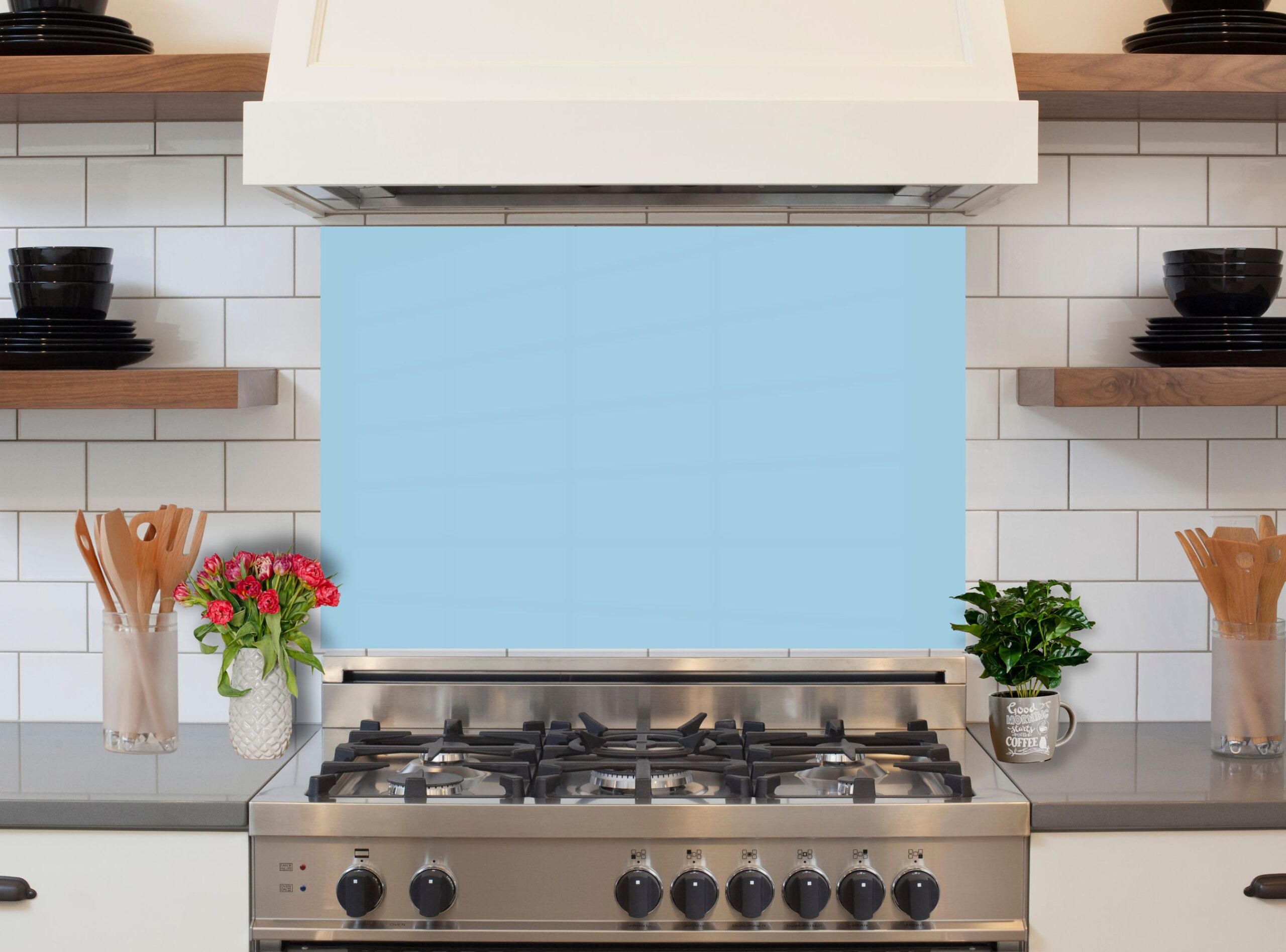 Solid Color Linum Ice 5/32″ Kitchen Glass Backsplash, Tempered Glass, Stove Top Cover - Image 5