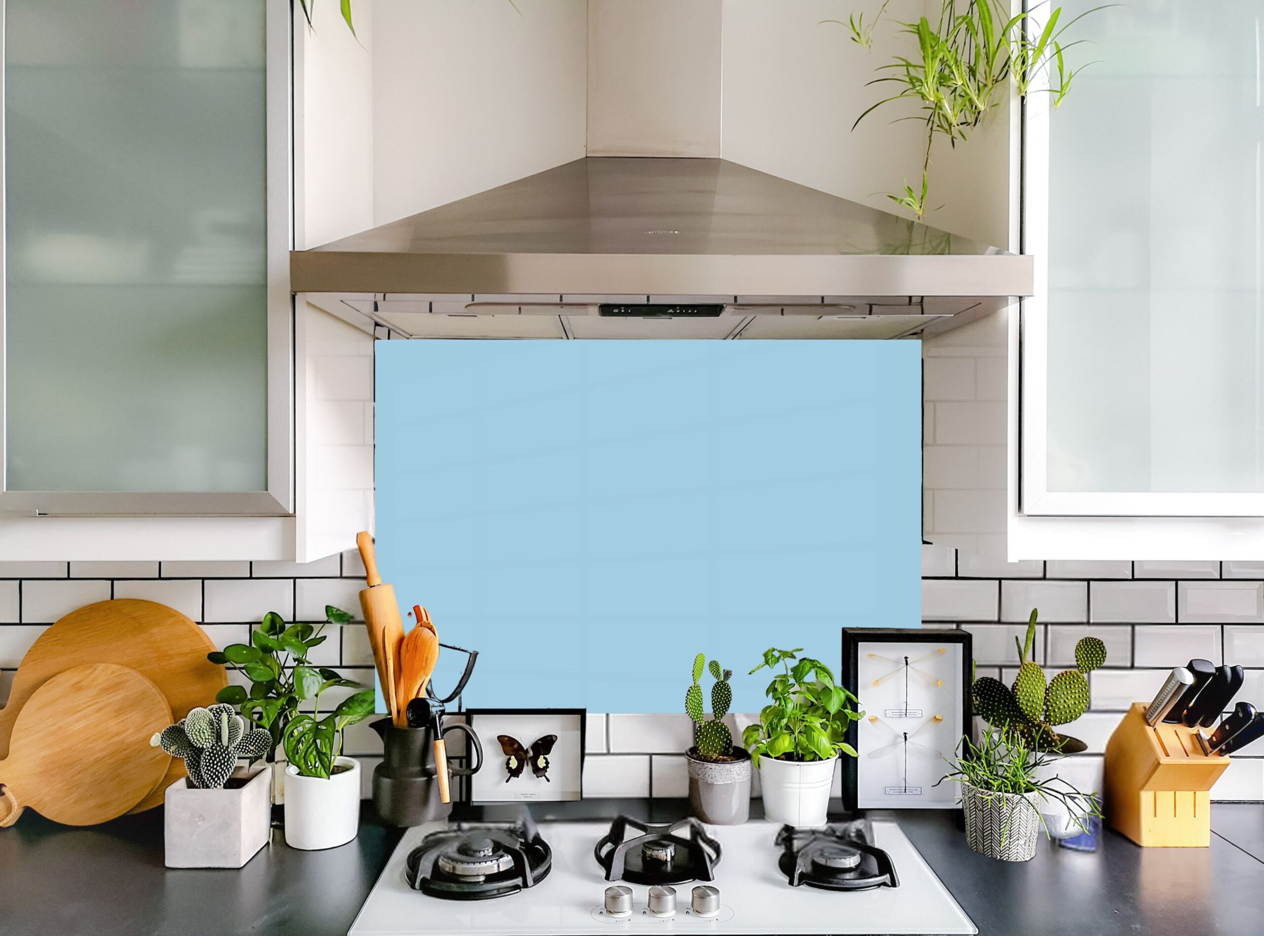 Solid Color Linum Ice 5/32″ Kitchen Glass Backsplash, Tempered Glass, Stove Top Cover - Image 6