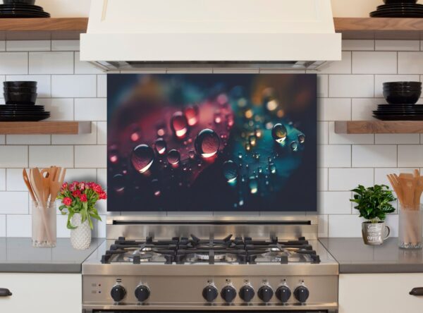 Rain drops 5/32″ kitchen glass backsplash - Image 4