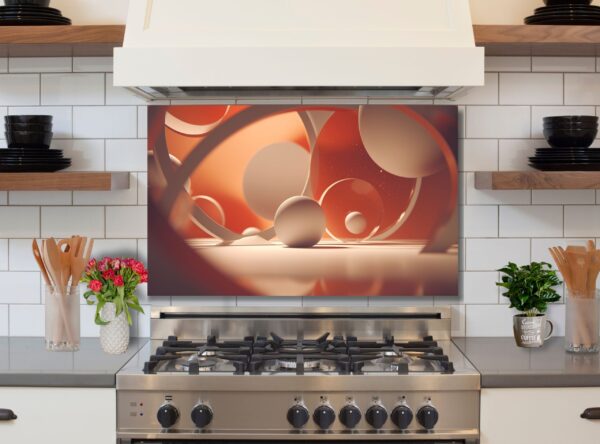 Abstract solid circles 5/32″ kitchen glass backsplash - Image 4