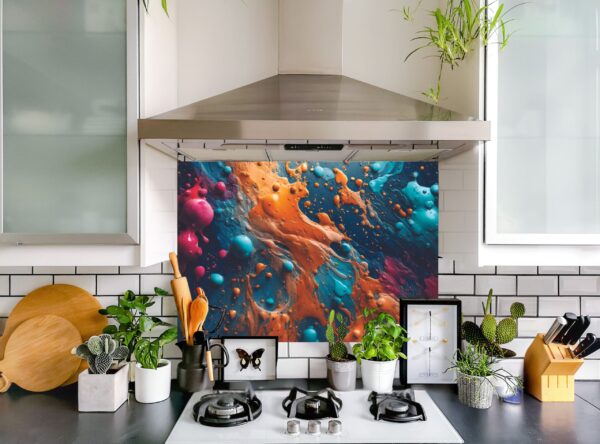 Abstract paint colors 5/32″ kitchen glass backsplash - Image 5
